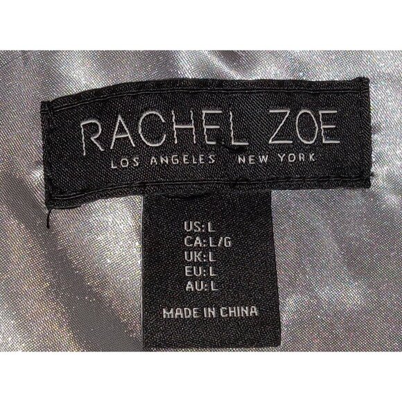Rachel Zoe Womens Jacket Vest Gray Faux Fur Cardigan Open Front Lined Size L - Picture 13 of 14